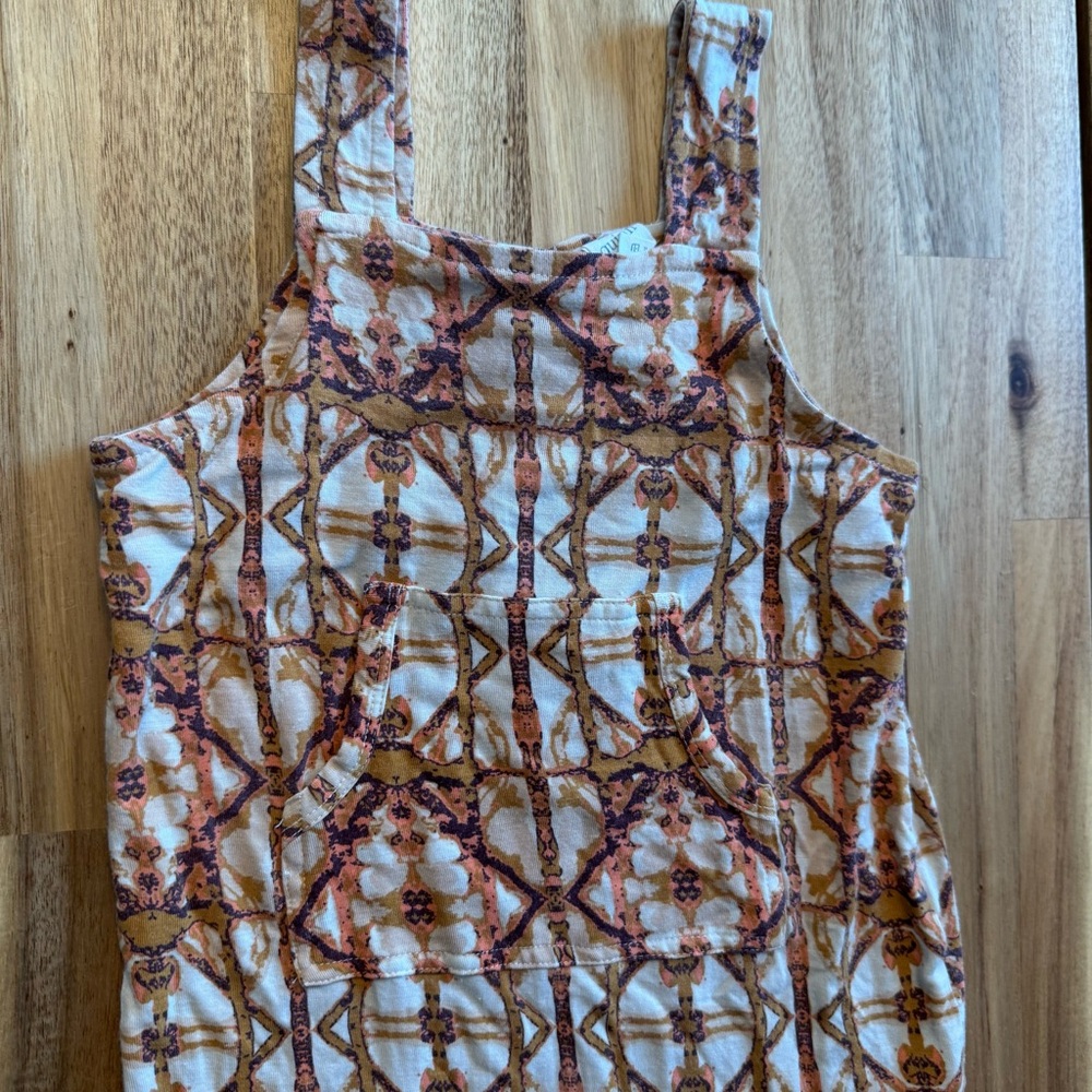 Kate Quinn Bamboo Viscose Geometric Print Romper Earth Tones 18-24M